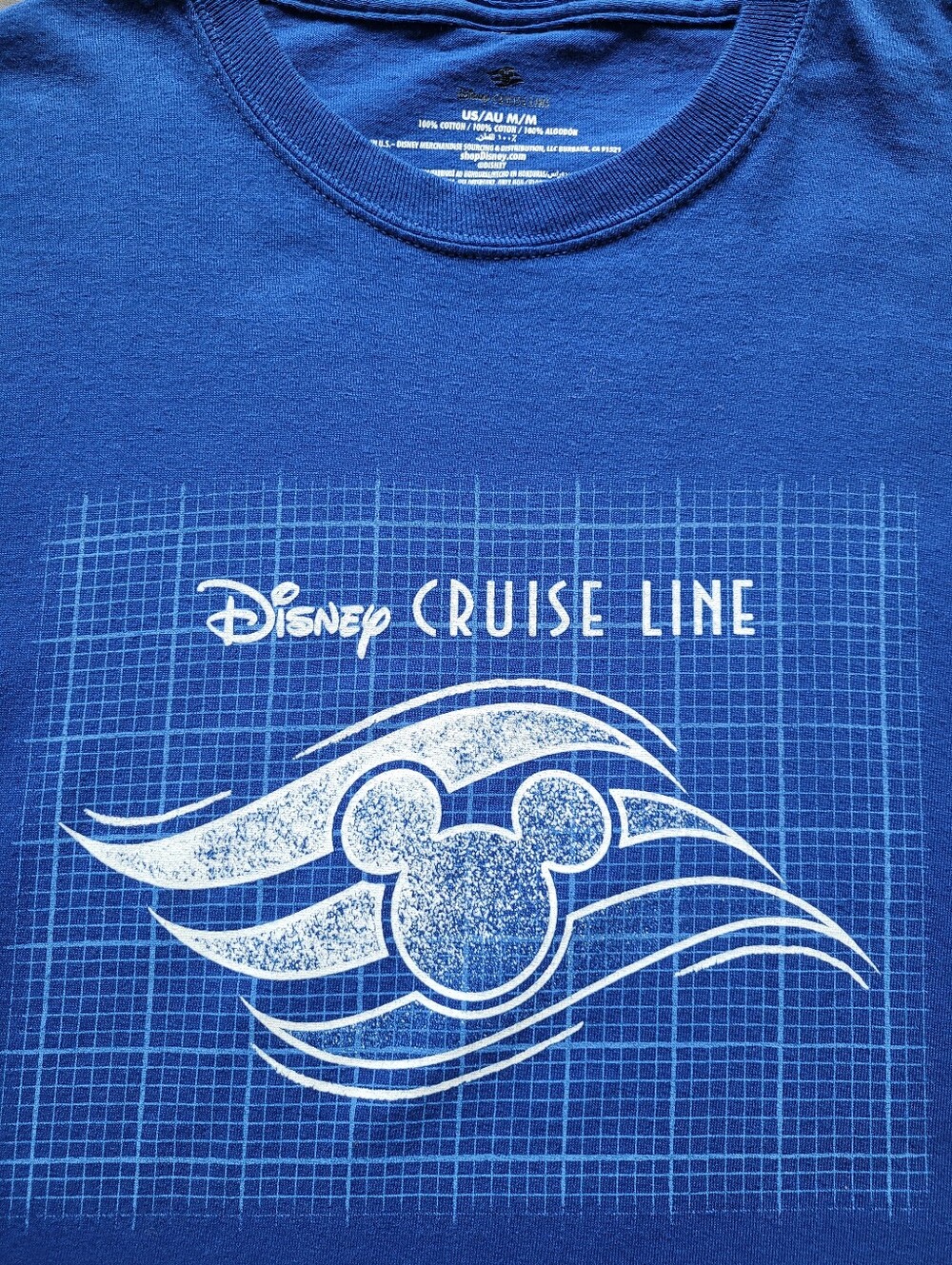 Disney Cruise Line Mickey Mouse Wave Graphic T-Shirt Blue Unisex M